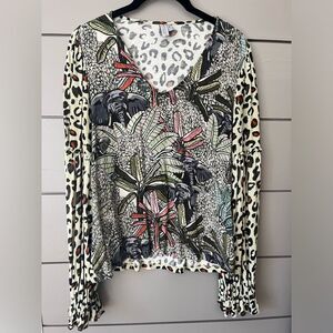 Anthropologie Blank London Sibley Top Green
Floral Animal Print Balloon Sleeve S